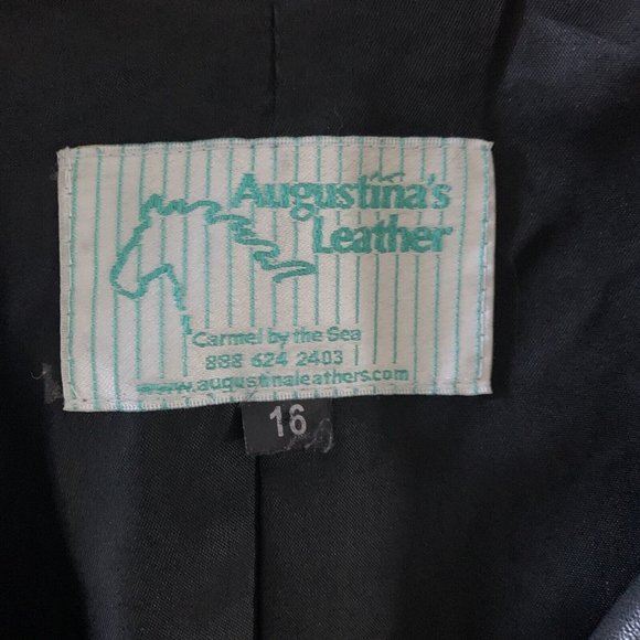 AUGUSTINAS Black Leather & Suede soft Jacket Carmel By The Sea Boutique size 16 - Picture 5 of 10